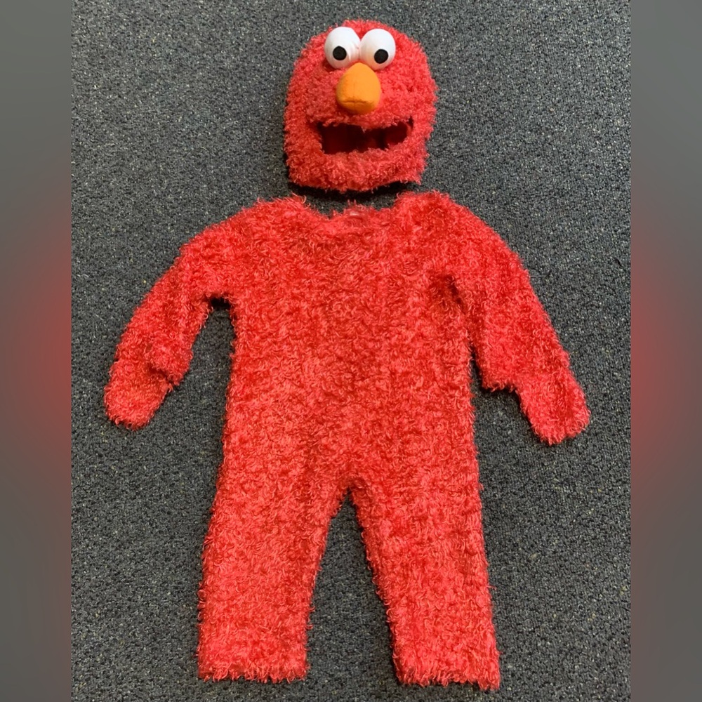 Red Fuzzy Elmo-Inspired Kids Halloween Costume